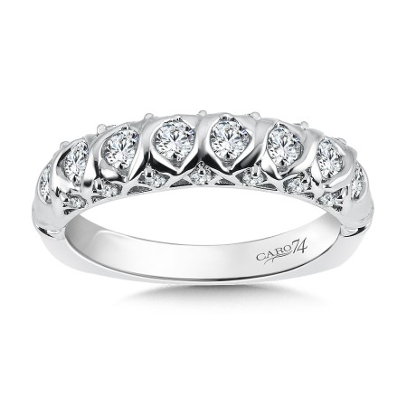 Diamond and 14K White Gold Wedding Band