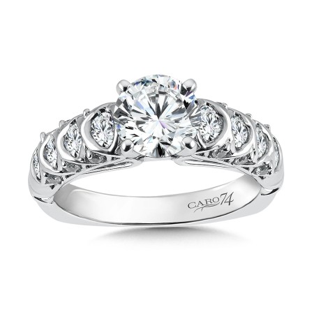 Classic Elegance Collection Engagement Ring With Diamond Side Stones
