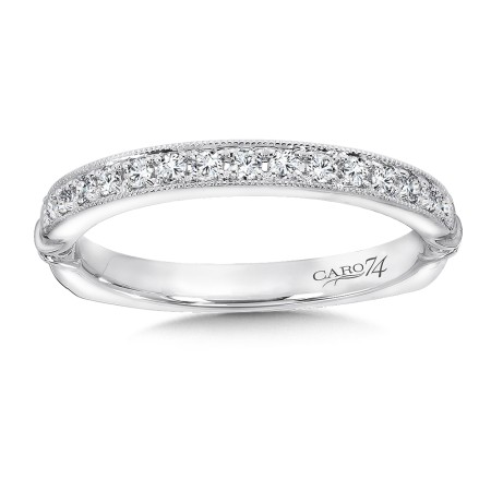 Diamond and 14K White Gold Wedding Band