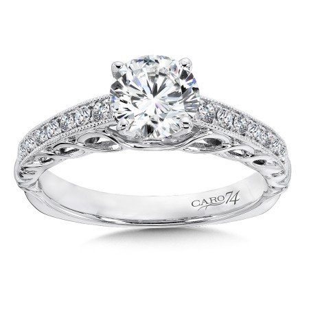 Inspired Vintage Collection Engagement Ring With Diamond Side Stones