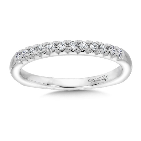 Diamond and 14K White Gold Wedding Band