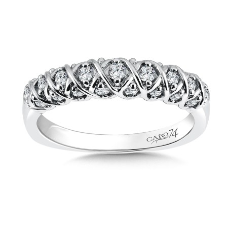 Diamond and 14K White Gold Wedding Band