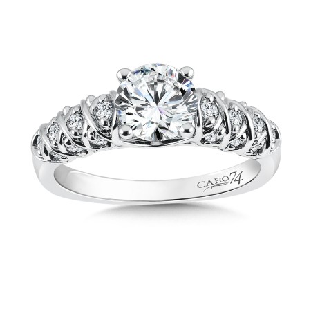Classic Elegance Collection Engagement Ring With Diamond Side Stones