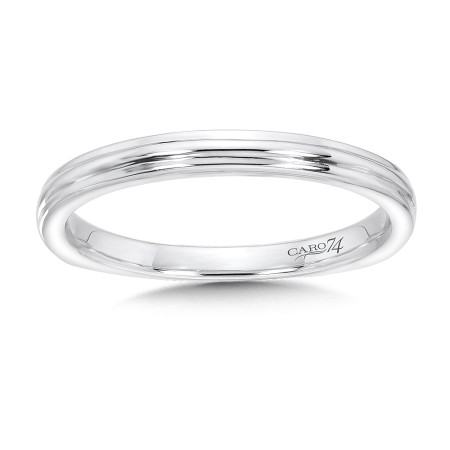 14K White Gold Wedding Band