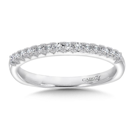 Diamond and 14K White Gold Wedding Band