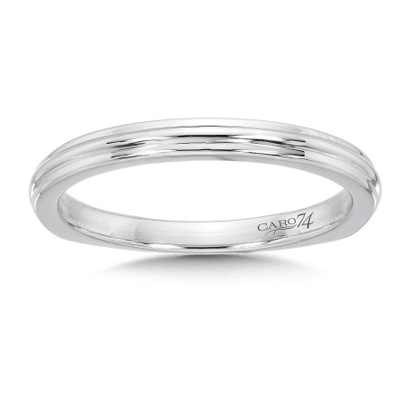 14K White Gold Wedding Band