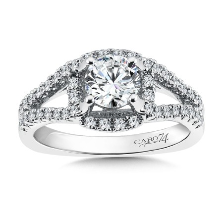 Luxury Collection Engagement Ring With Diamond Side Stones