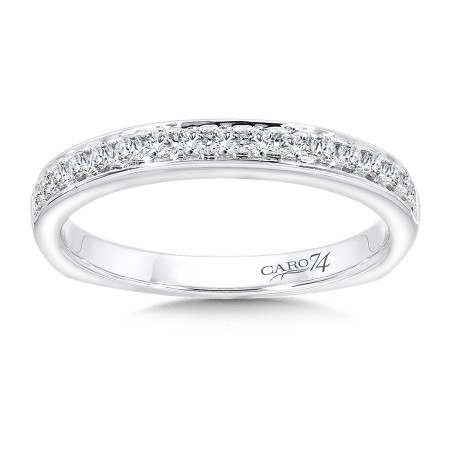 Diamond and 14K White Gold Wedding Band