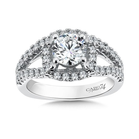Luxury Collection Engagement Ring With Diamond Side Stones