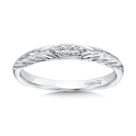 Diamond and 14K White Gold Wedding Band