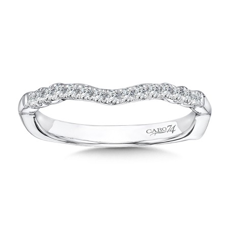 Diamond and 14K White Gold Wedding Band