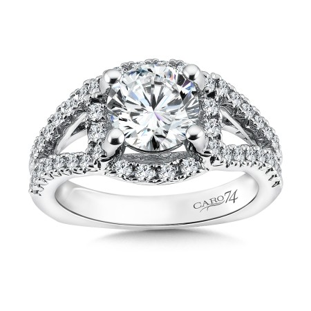 Luxury Collection Engagement Ring With Diamond Side Stones