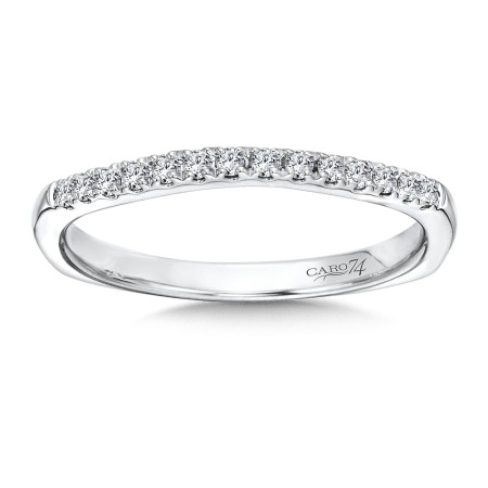 Diamond and 14K White Gold Wedding Band