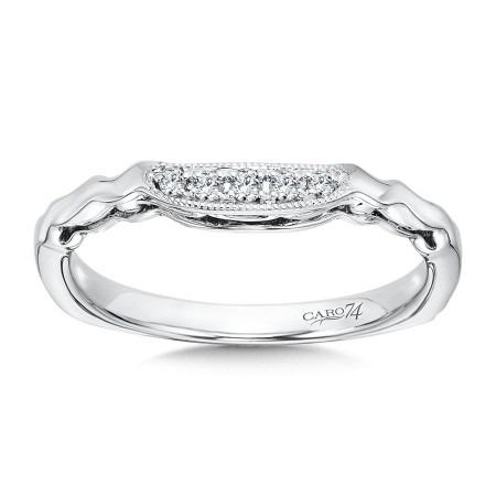 Diamond and 14K White Gold Wedding Band
