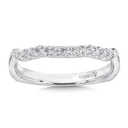 Diamond and 14K White Gold Wedding Band
