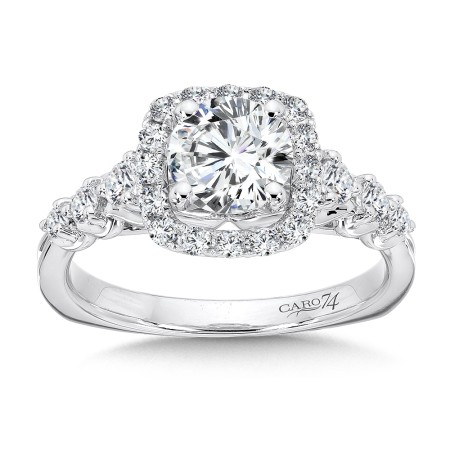 Modernistic Collection Halo Engagement Ring