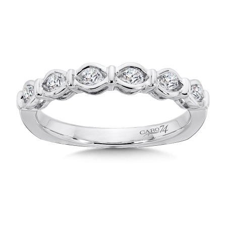 Diamond and 14K White Gold Wedding Band