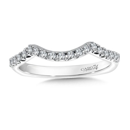 Diamond and 14K White Gold Wedding Band