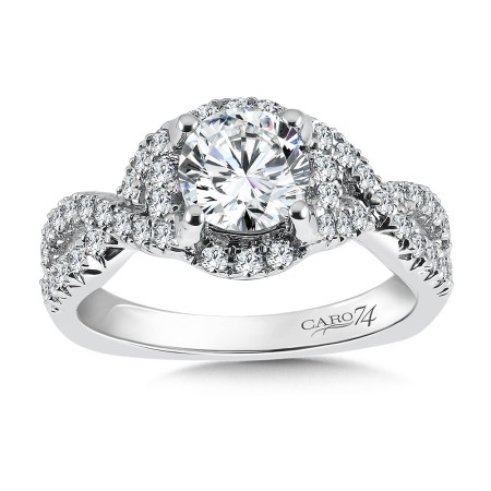 Luxury Collection Criss Cross Engagement Ring with Side Stones