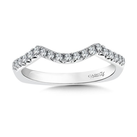 Diamond and 14K White Gold Wedding Band
