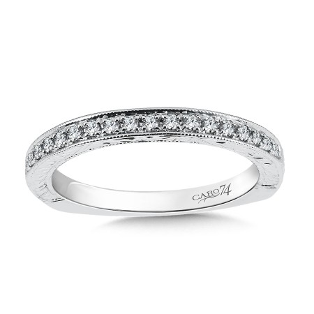 Diamond and 14K White Gold Wedding Band