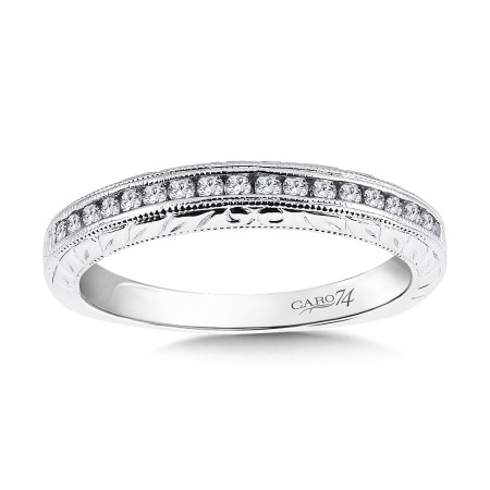 Diamond and 14K White Gold Wedding Band