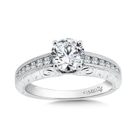 Inspired Vintage Collection Engagement Ring With Side Stones