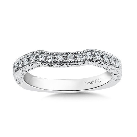 Diamond and 14K White Gold Wedding Band