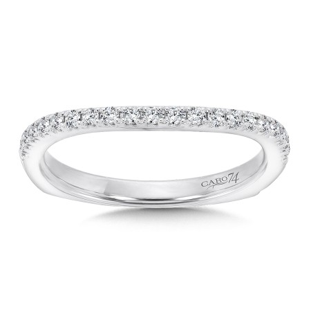 Diamond and 14K White Gold Wedding Band