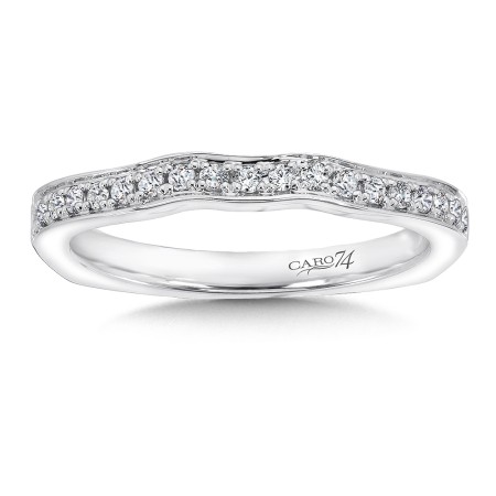 Diamond and 14K White Gold Wedding Band