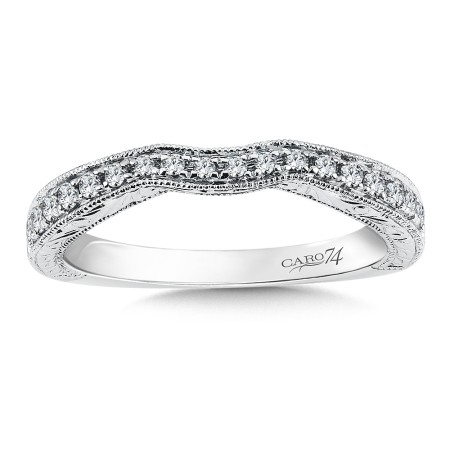 Diamond and 14K White Gold Wedding Band