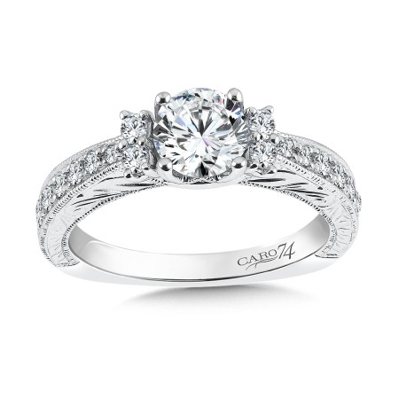 Inspired Vintage Collection Engagement Ring With Side Stones