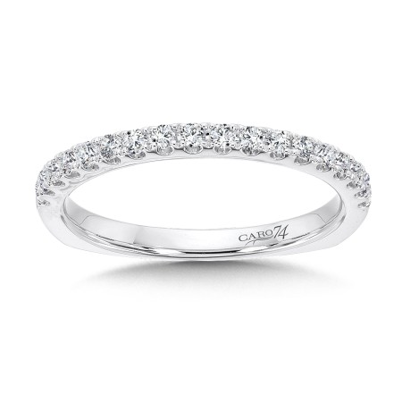Diamond and 14K White Gold Wedding Band