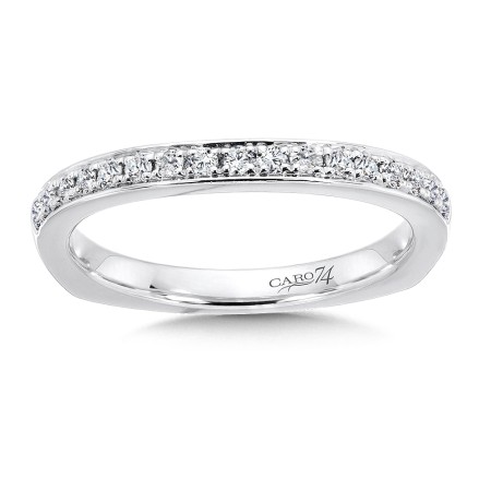 Diamond and 14K White Gold Wedding Band
