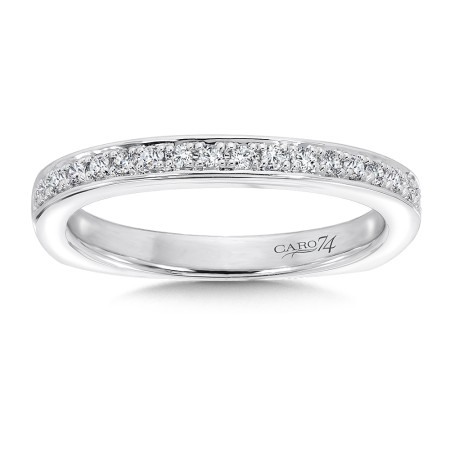 Diamond and 14K White Gold Wedding Band