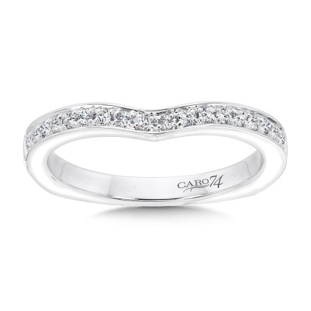 Diamond and 14K White Gold Wedding Band