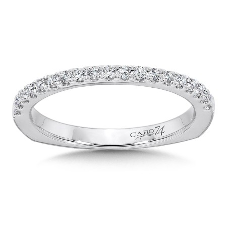 Diamond and 14K White Gold Wedding Band