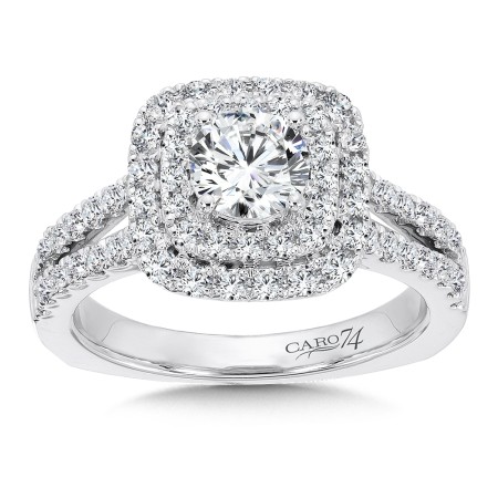 Luxury Collection Halo Engagement Ring with Split Shank