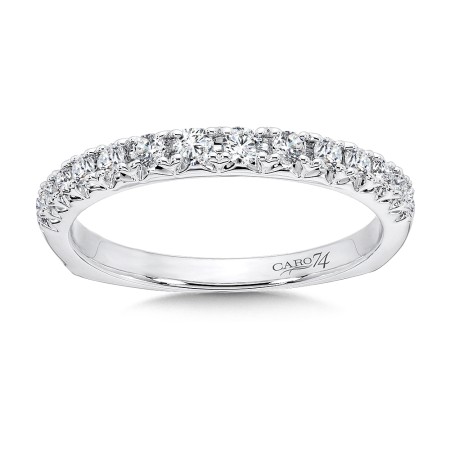 Diamond and 14K White Gold Wedding Band