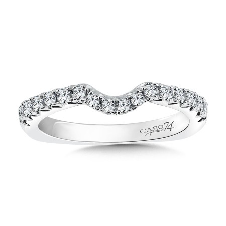 Diamond and 14K White Gold Wedding Band