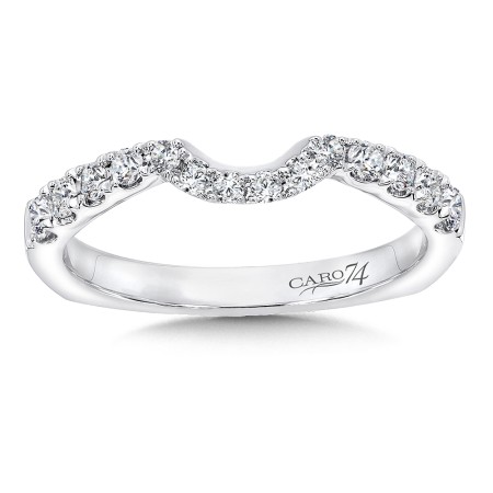 Diamond and 14K White Gold Wedding Band