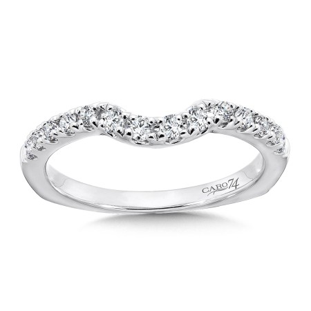 Diamond and 14K White Gold Wedding Band