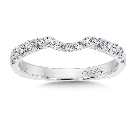 Diamond and 14K White Gold Wedding Band
