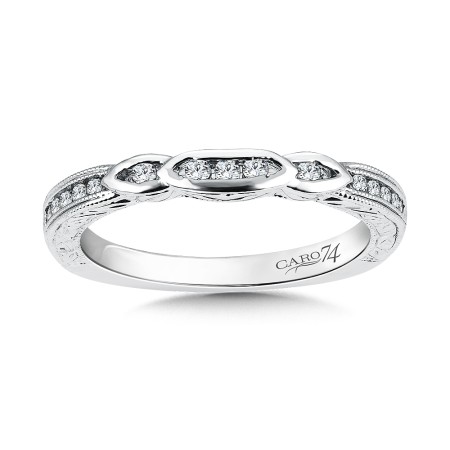 Diamond and 14K White Gold Wedding Band