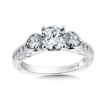 Inspired Vintage 3-Stone Engagement Ring