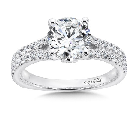Split Shank Engagement Ring with Side Stones