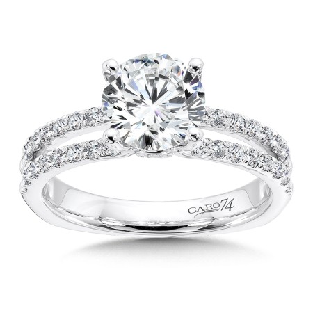 Split Shank Engagement Ring with Diamond Side Stones