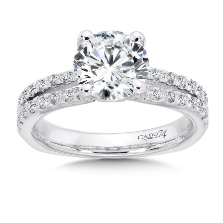 Split Shank Engagement Ring with Diamond Side Stones