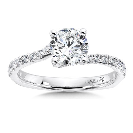 Criss Cross Engagement Ring with Diamond Side Stones