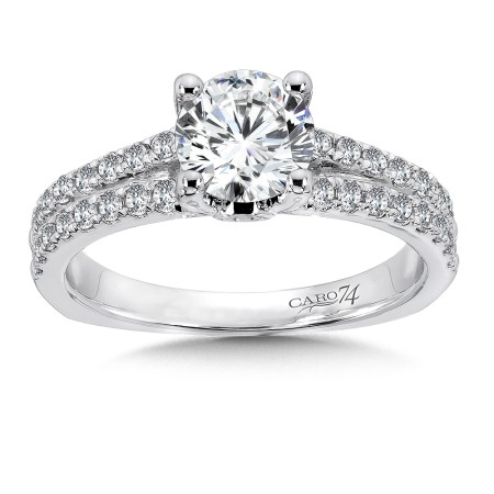 Split Shank Engagement Ring with Side Stones
